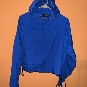Fashion Nova Women's Blue Hooded Windbreaker size M